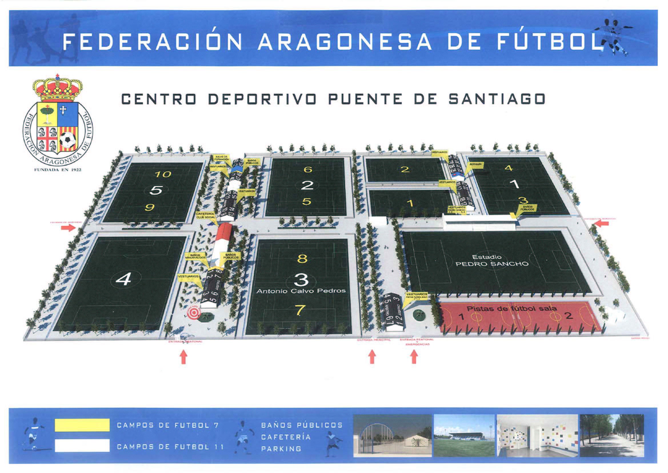 Campos de la federación aragonesa de fútbol